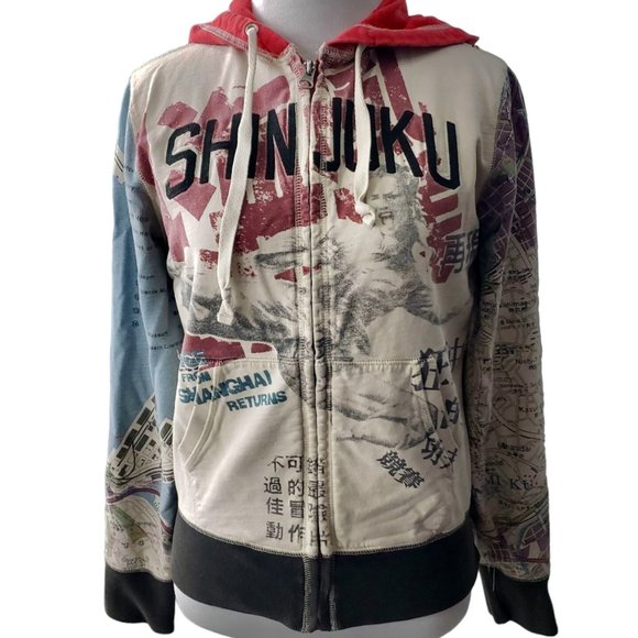 ♥️SOLD ON OTHER SITE*VINTAGE*LUCKY BRAND HOODIE SWEATSHIRT*ASIAN *329 - Picture 2 of 8